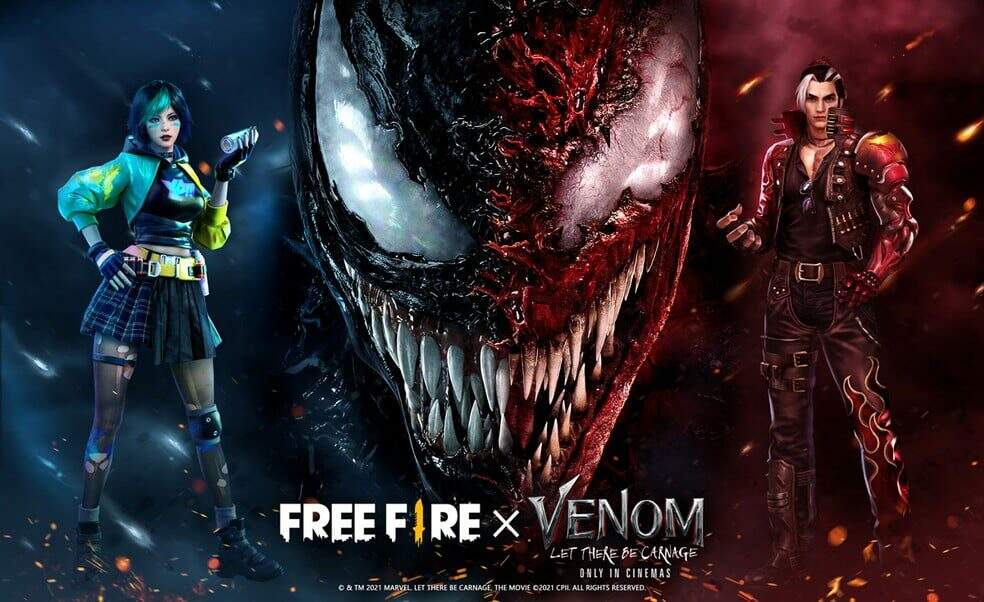 Free Fire anuncia conteúdo especial em parceria com Venom / Foto: Divulgação - Garena