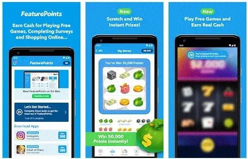 Telas do app Feature Points | GooglePlay