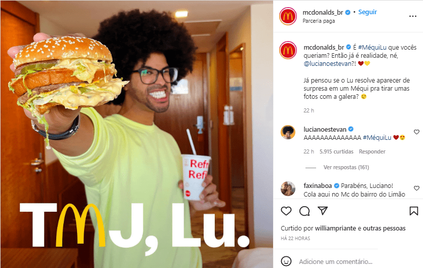 Perfil do McDonald’s - Reprodução