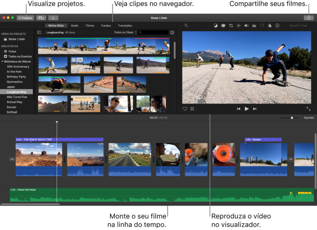 Apps de edição de vídeos na vertical: iMovie - Imagem: Divulgação